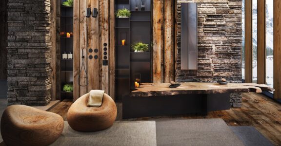 Showroom AZM, salle de bain, carrelage et menuiserie à Èze